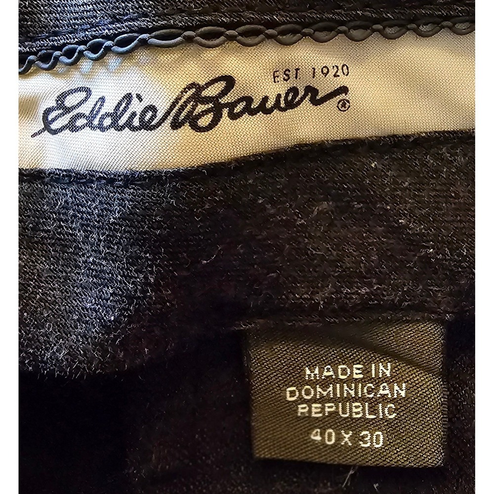 Eddie‎ Bauer Mens Black Flat Front Chino Pants Size 40x29 - Picture 6 of 6